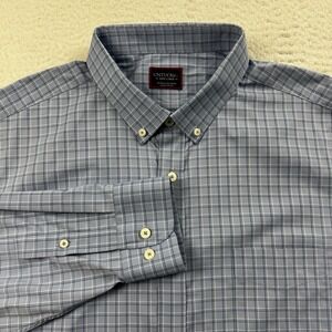 Untuckit Shirt Men's 3XL Blue‎ Check Nylon Spandex Parrino Preppy School Office